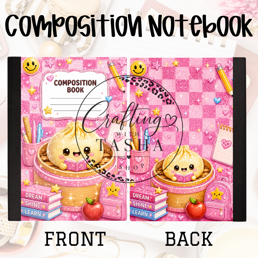 Dumpling Pink Checkered Composition Notebook