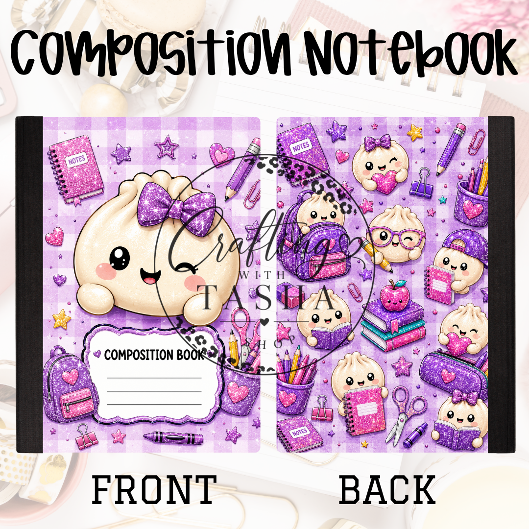 Dumpling Purple Wink Composition Notebook