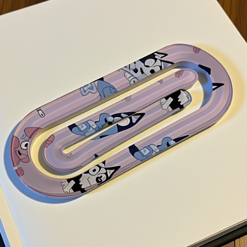 3D paper model of a cartoon character on a white surface