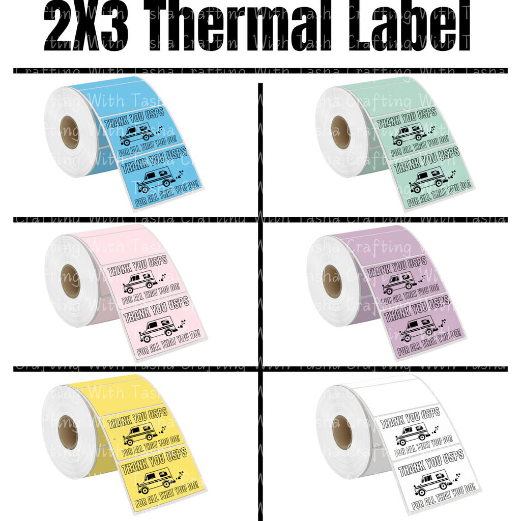 2x3 Sticker Sample 2X3 Thermal Packaging Stickers – Crafting With Tasha