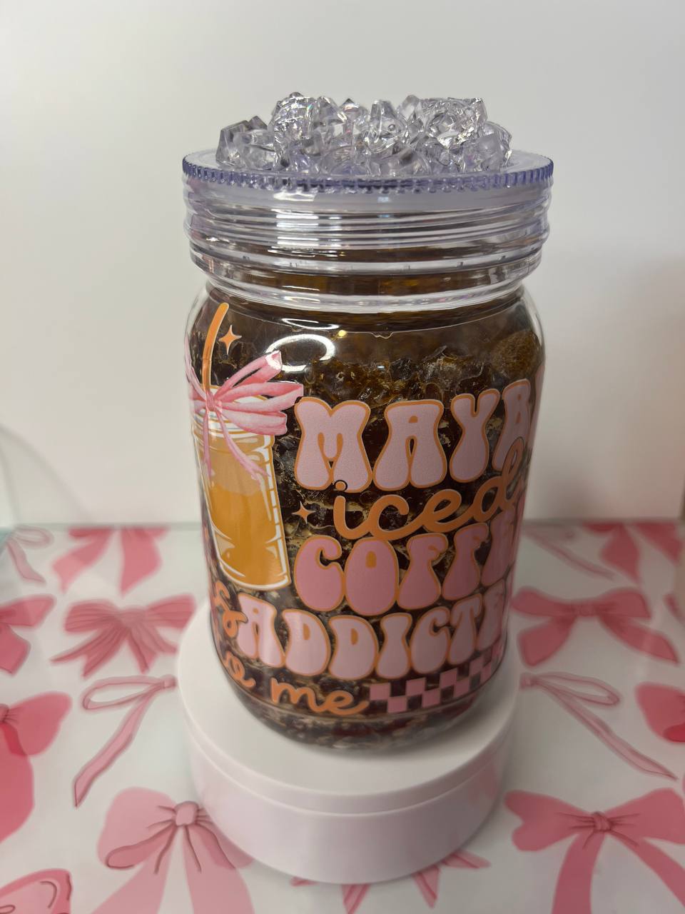 20oz Acrylic SnowGlobe Mason Jar