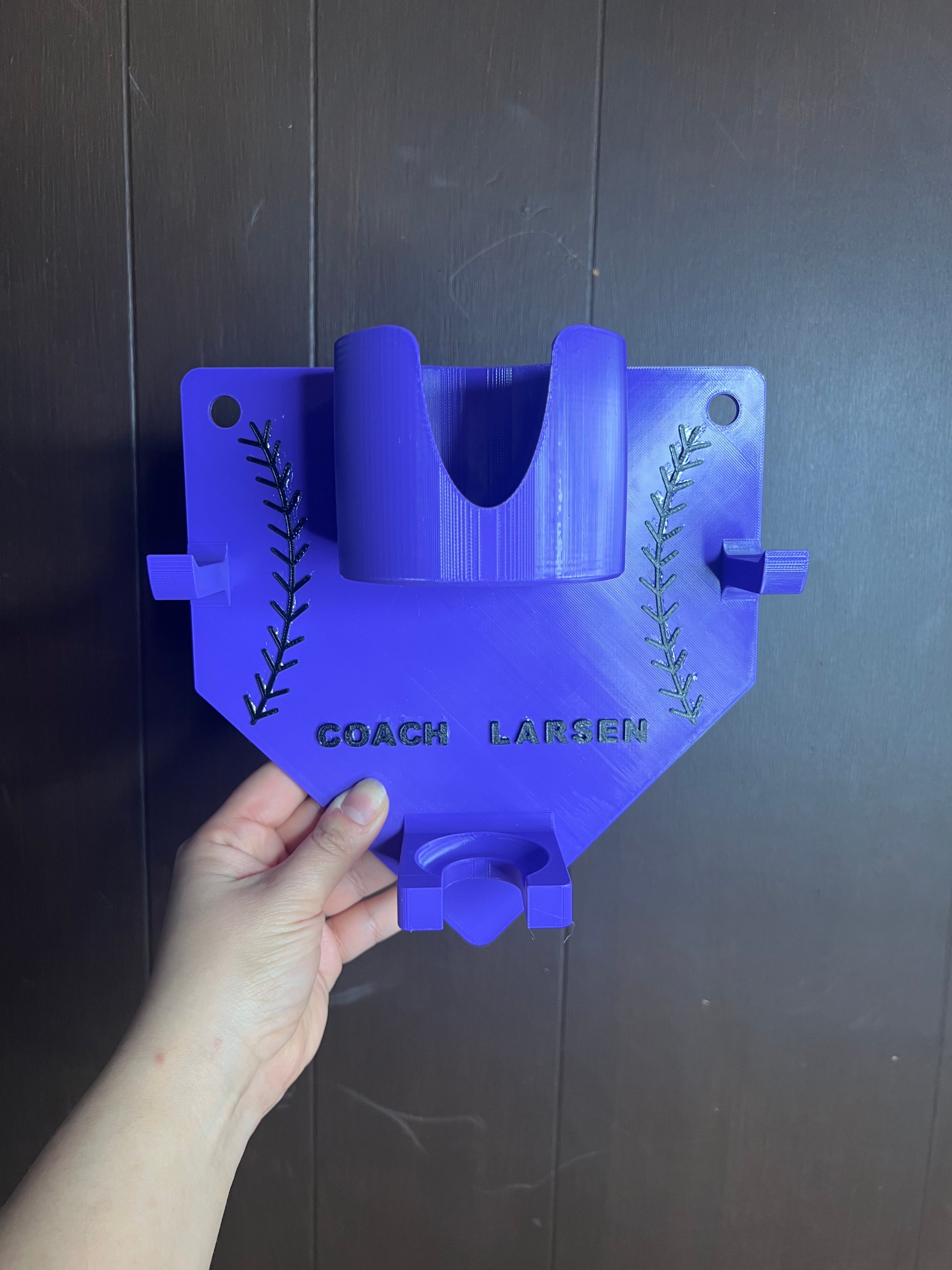3D Printed Baseball Fence Organizer | Dugout Gear Holder for Bat, Glove, Hat & Water Bottle | Custom Player Name Available