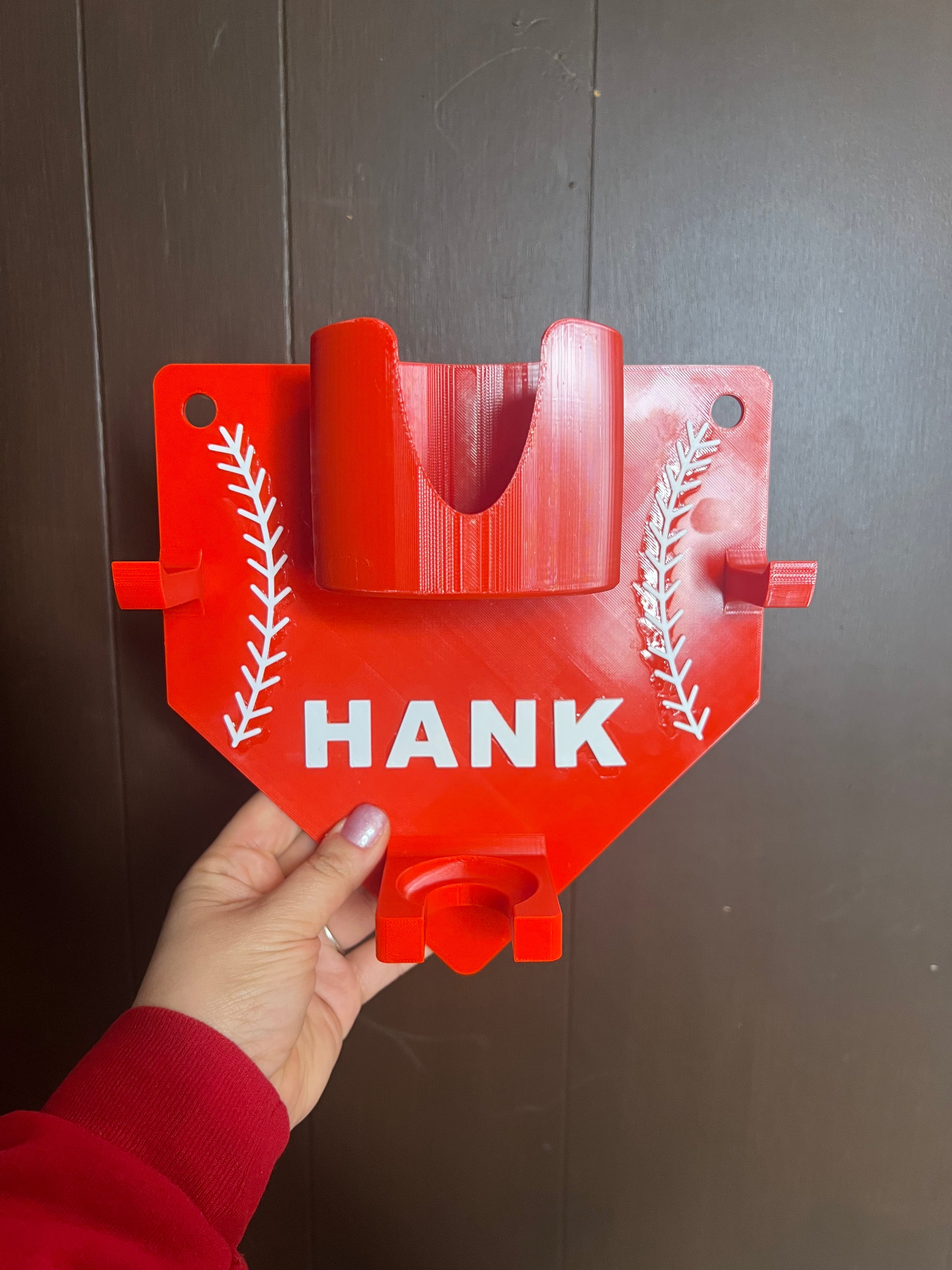 3D Printed Baseball Fence Organizer | Dugout Gear Holder for Bat, Glove, Hat & Water Bottle | Custom Player Name Available
