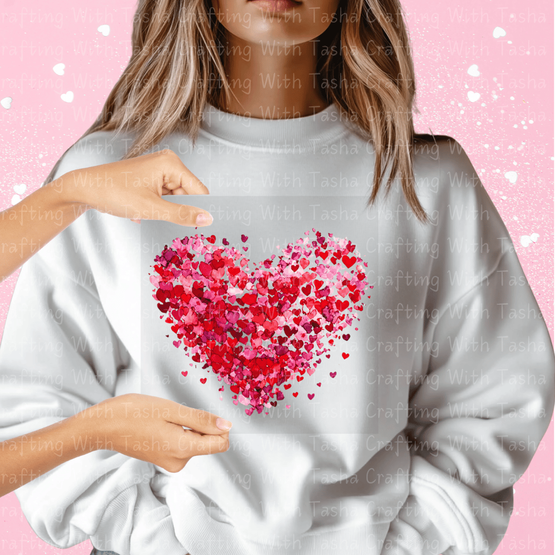 Watercolor Heart Valentine DTF Transfer – Heart Artwork for Shirts & Cups