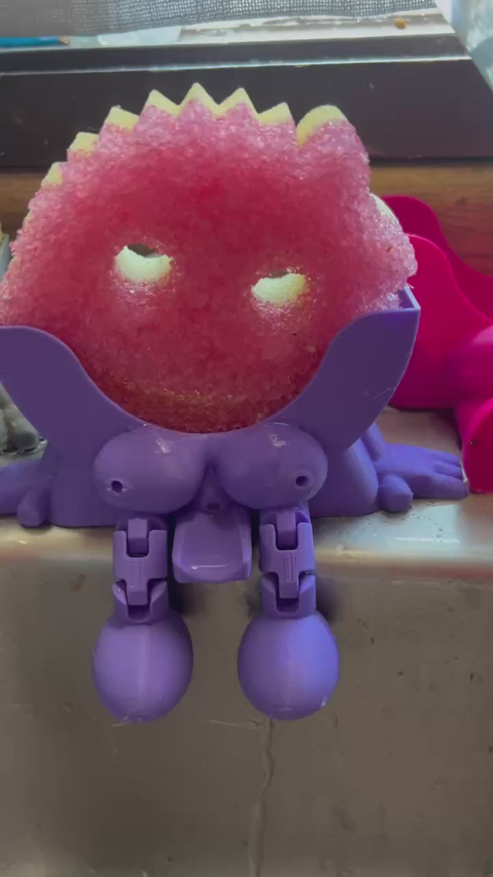 3D Printed Leaking Scrub Mommy Holder with Drain – Sponge Daddy & Scrub Mommy Sink Organizer