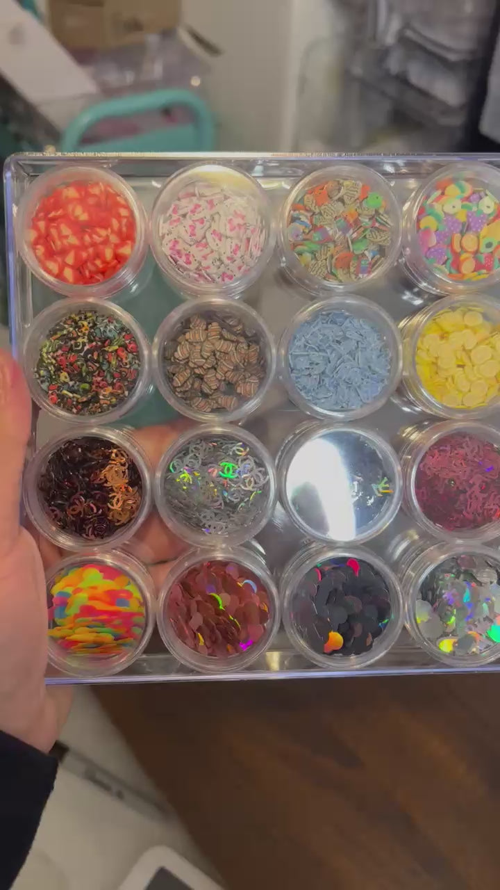24 Pack Clay Polymer and Shaped Glitter kit